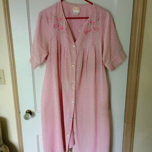 Barbizon Robe/House coat - XL - Red Seersucker